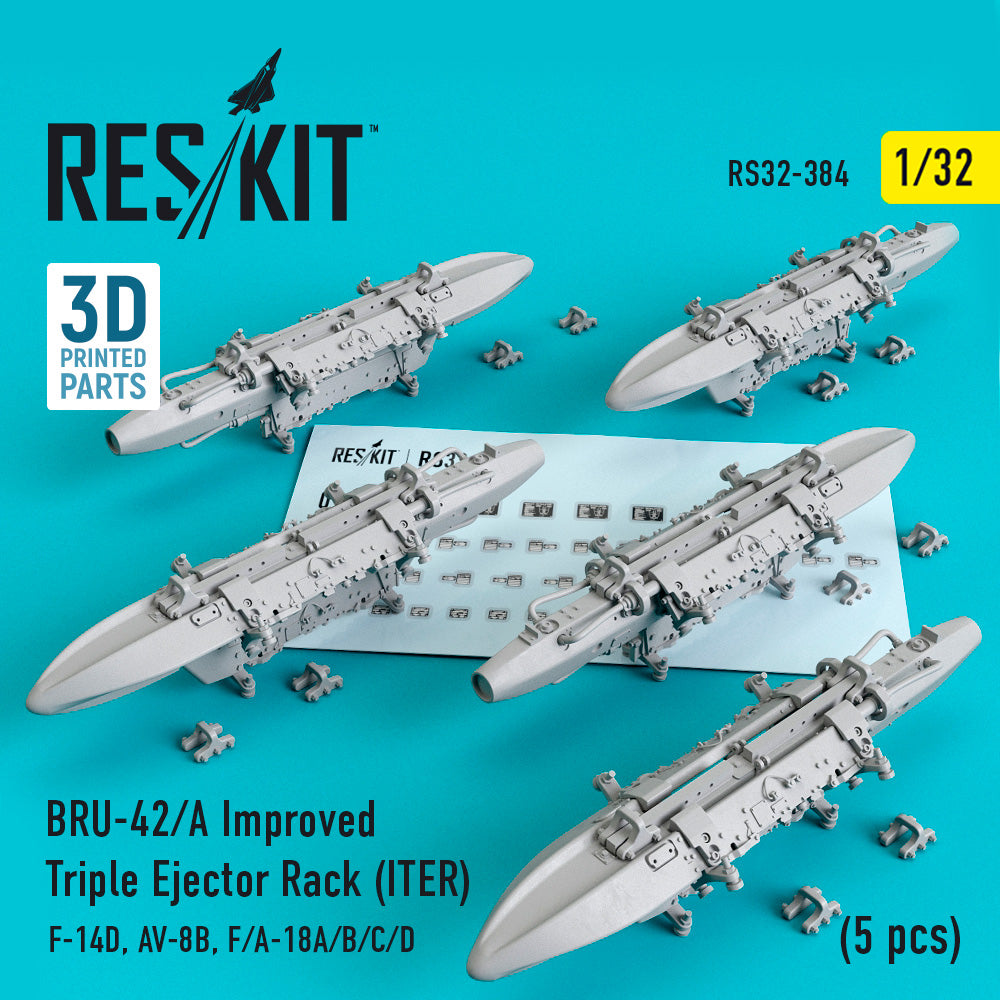 ResKit RS32-0384 1:32 BRU-42/A Improved Triple Ejector Rack (ITER) (5 pcs)