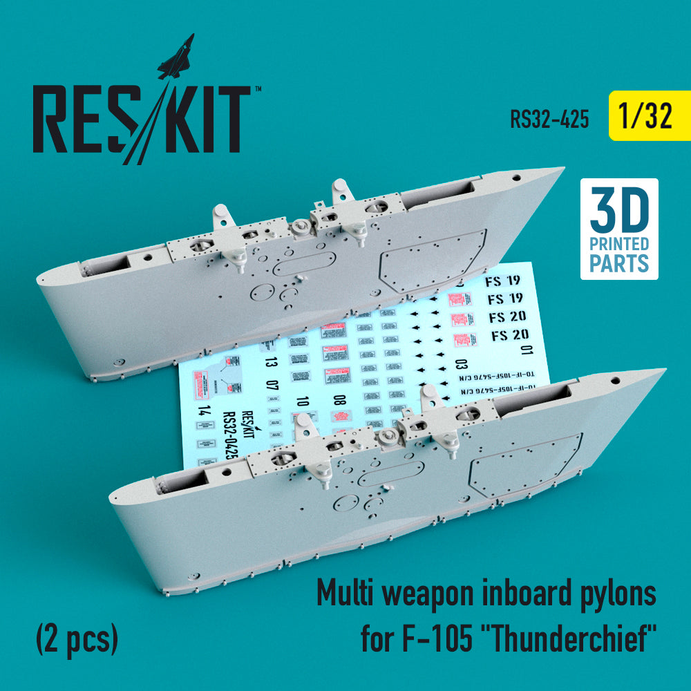 ResKit RS32-0425 1:32 Multi weapon inboard pylons for Republic F-105 Thunderchief (2 pcs) (3D-Printed)