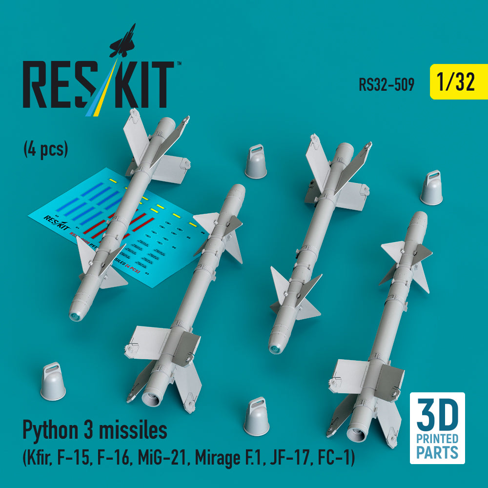 ResKit RS32-509 1:32 Python 3 missiles (4 pcs)