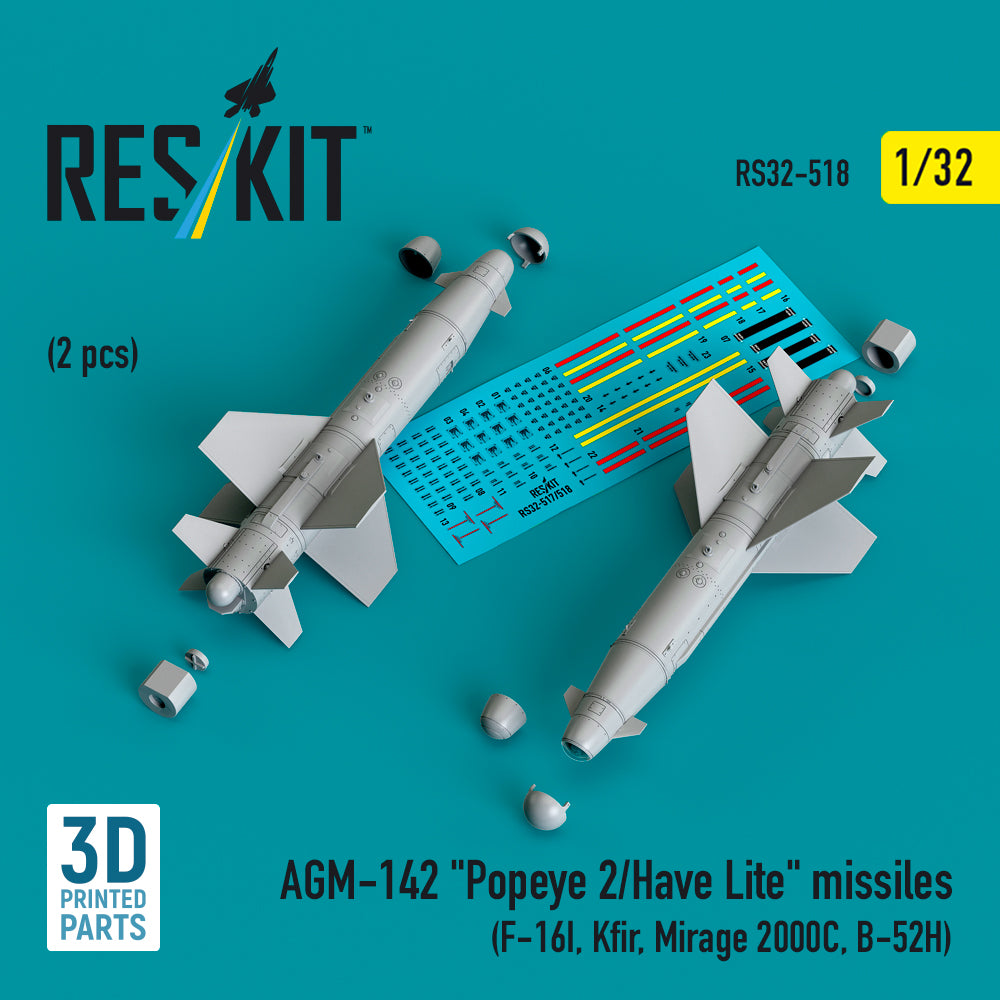 ResKit RS32-0518 1:32 AGM-142 'Popeye 2/Have Lite' missiles (2 pcs)