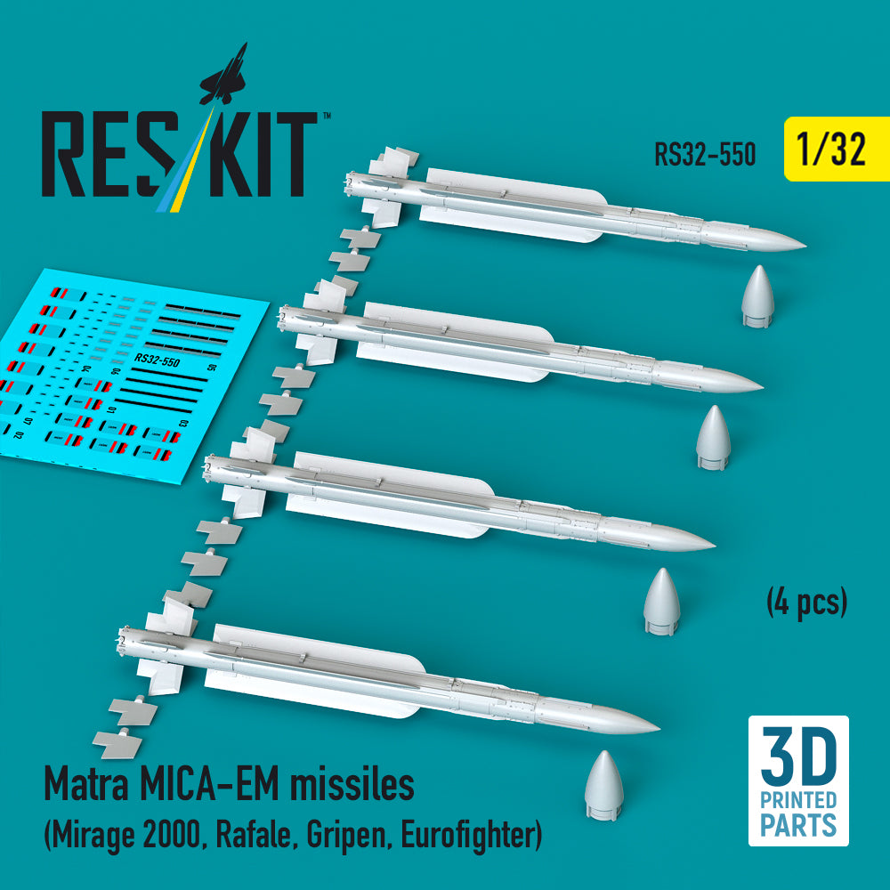 ResKit RS32-550 1:32 Matra MICA-EM missiles (4 pcs)