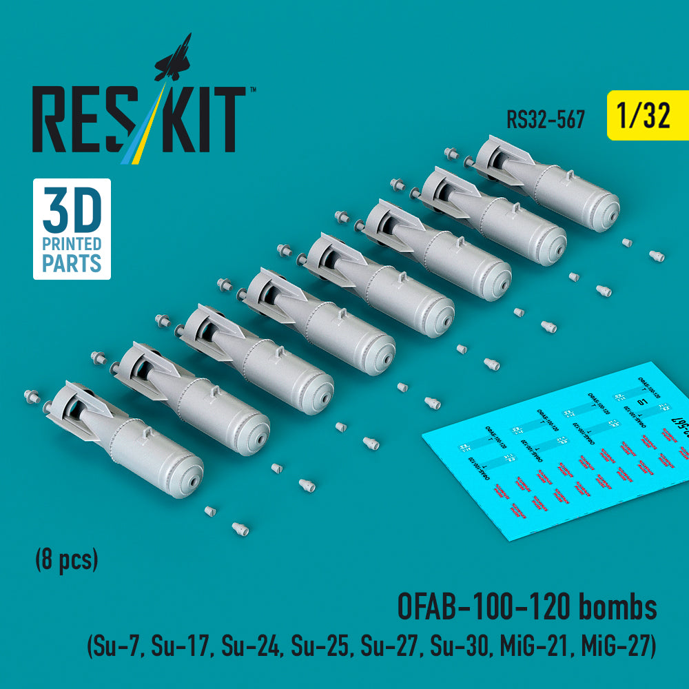 ResKit RS32-0567 1:32 OFAB-100-120 bombs (8 pcs)