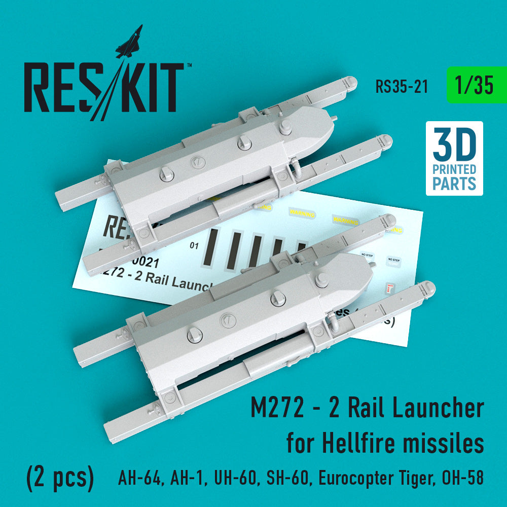 ResKit RS35-0021 1:35 M272 - 2 Rail Launcher for Hellfire missiles (2 pcs)