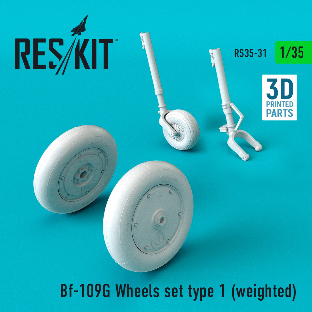 ResKit RS35-0031 1:35 Messerschmitt Bf-109G Wheels set type 1 (weighted)