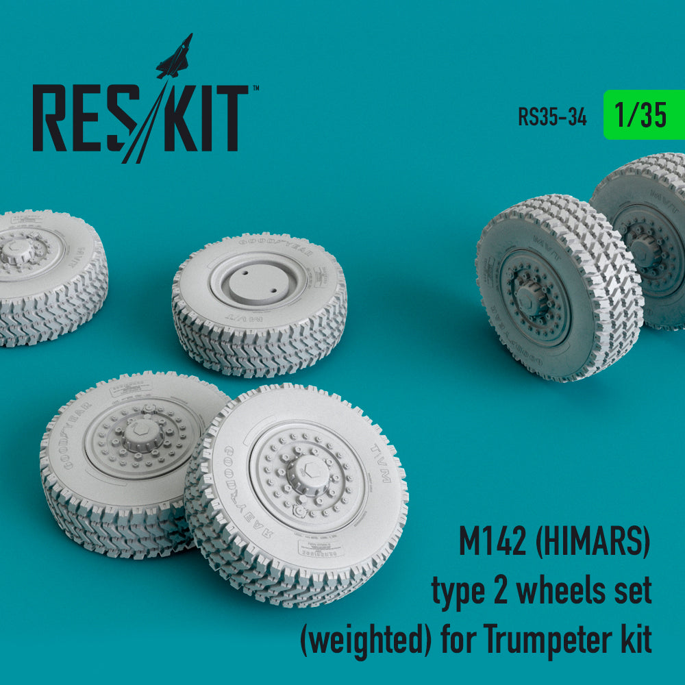 ResKit RS35-0034 1:35 M142 (HIMARS) type 2 wheels set (weighted)