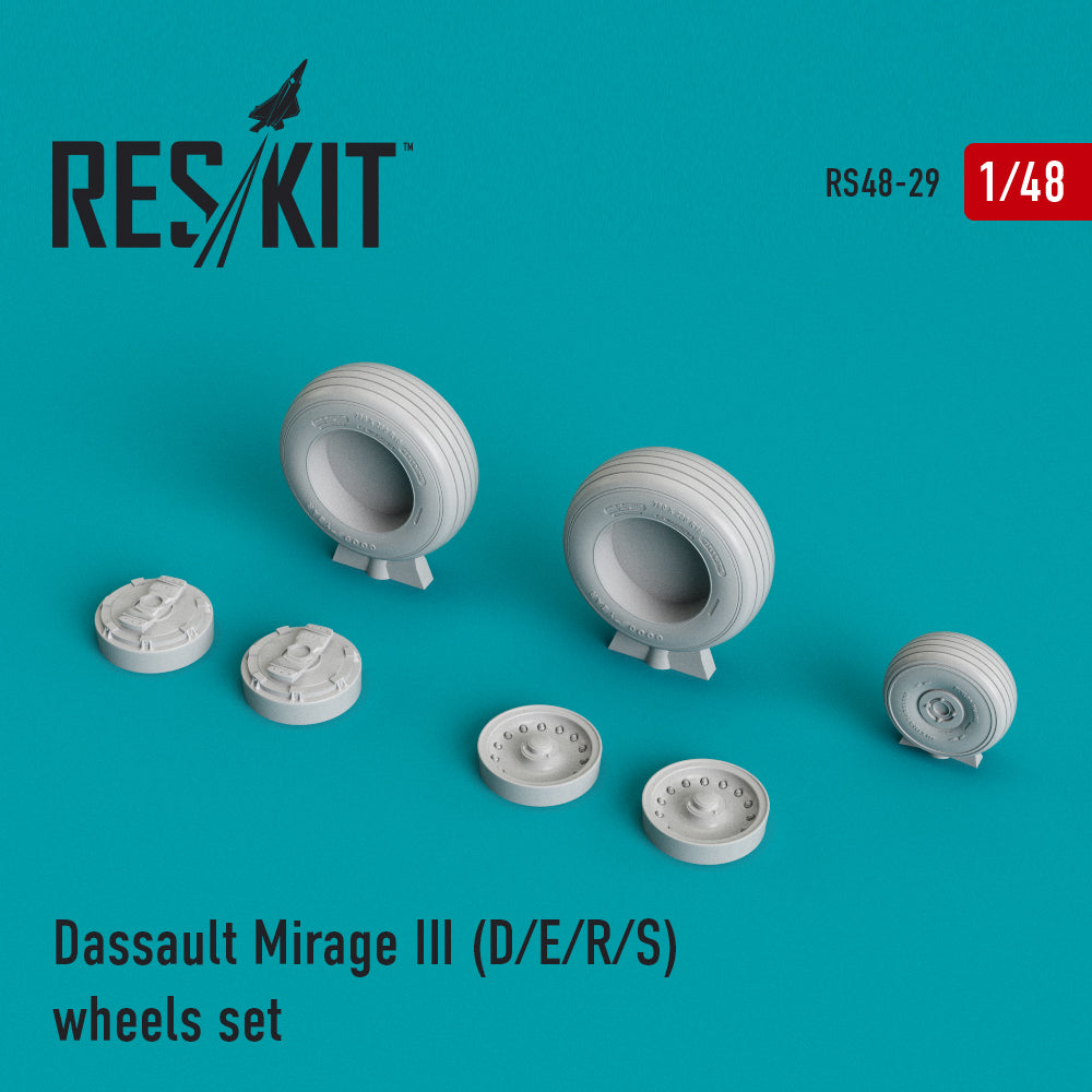 ResKit RS48-0029 1:48 Dassault-Mirage IIID/IIIE/IIIR/IIIS) wheels set