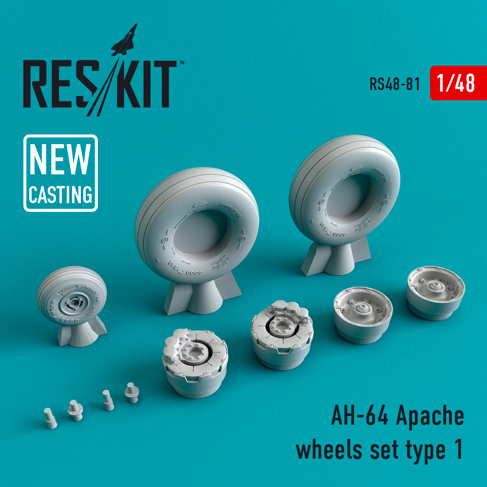 ResKit RS48-0081 1:48 Boeing/Hughes AH-64A/AH-64D Apache wheels set