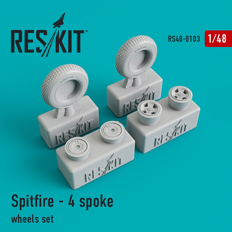 ResKit RS48-0103 1:48 Supermarine Spitfire - 4 spoke wheels set
