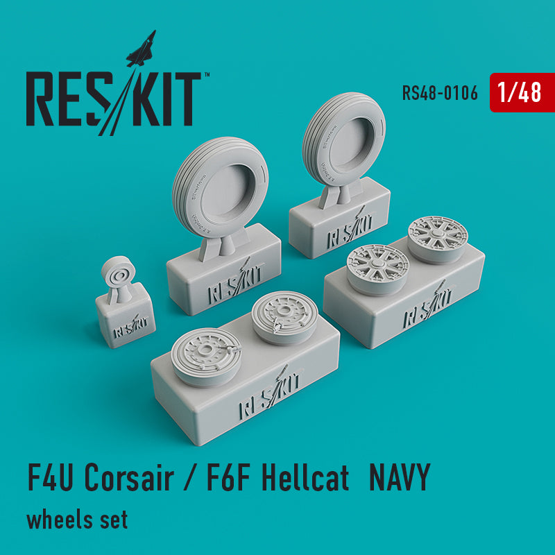 ResKit RS48-0106 1:48 Vought F4U Corsair/Grumman F6F Hellcat Naval based wheels set
