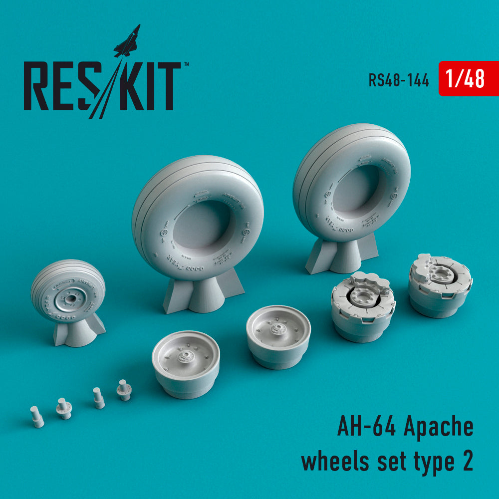 ResKit RS48-0144 1:48 Boeing/Hughes AH-64A Apache Type 2 wheels set