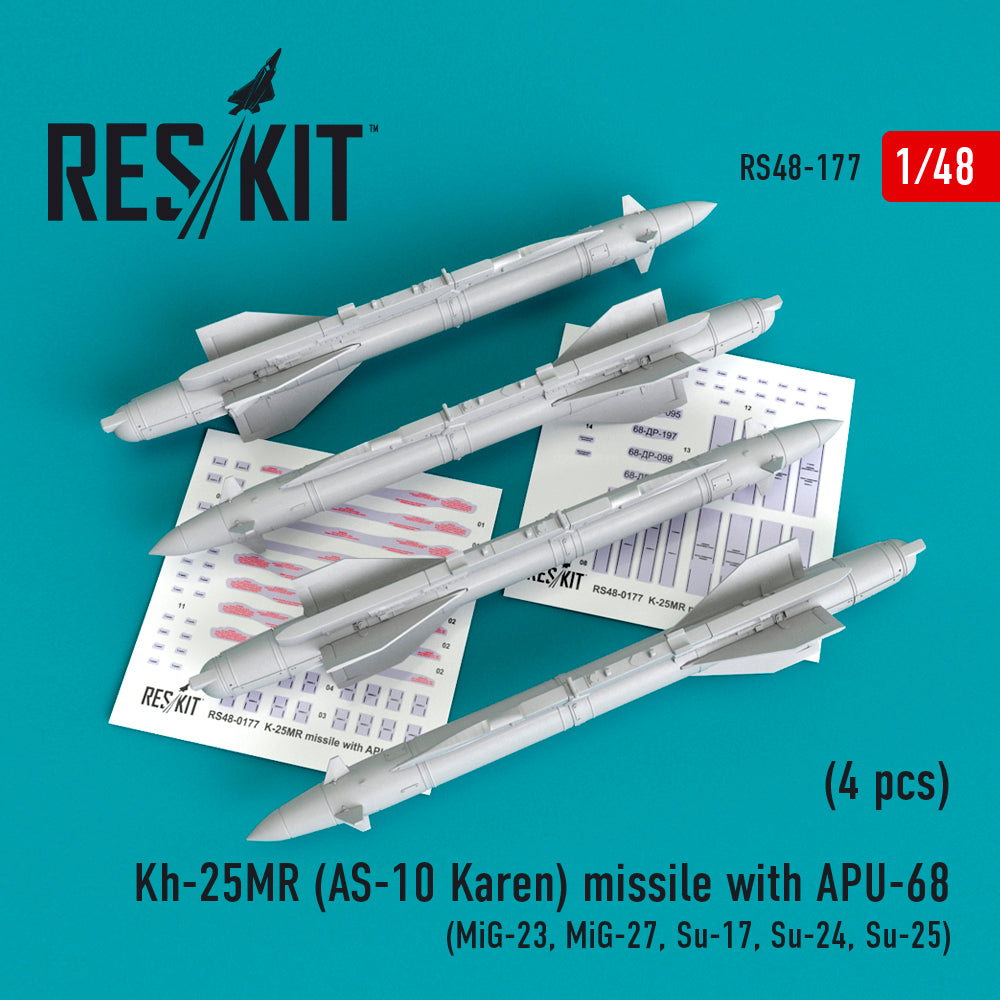 ResKit RS48-0177 1:48 Kh-25MR (AS-10 Karen) missile with APU-68 (4 pcs)