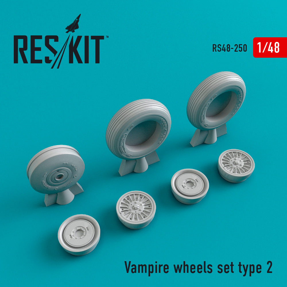 ResKit RS48-0250 1:48 de Havilland Vampire type 2 wheels set