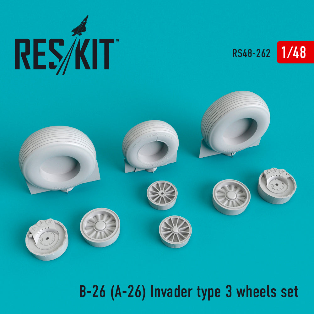 ResKit RS48-0262 1:48 Douglas B-26 (A-26) Invader type 3 wheels set
