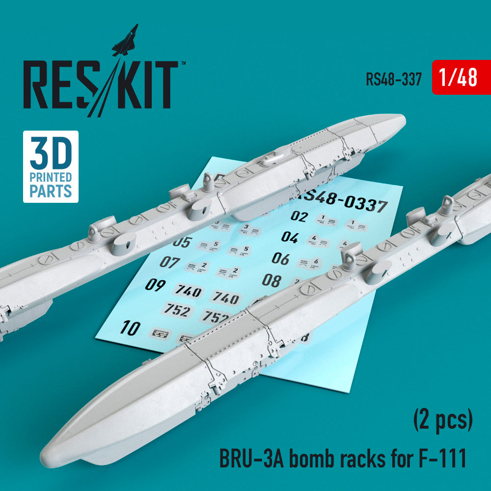 ResKit RS48-0337 1:48 BRU-3A bomb racks for General-Dynamics F-111 (2 pcs)