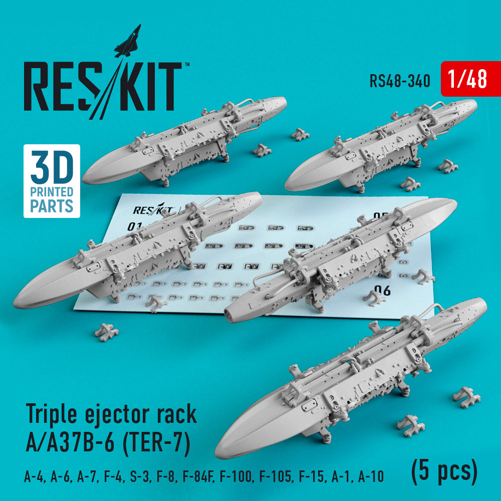 ResKit RS48-0340 1:48 Triple ejector rack Cessna A-37B-6 (TER-7) (5 pcs)