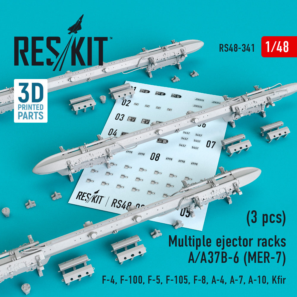 ResKit RS48-0341 1:48 Multiple ejector racks A/A37B-6 (MER-7) (3 pcs) (