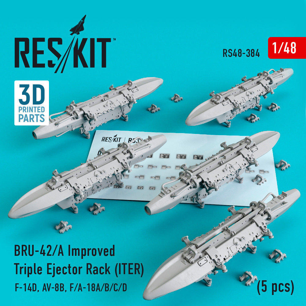 ResKit RS48-0384 1:48 BRU-42/A Improved Triple Ejector Rack (ITER) (5 pcs)