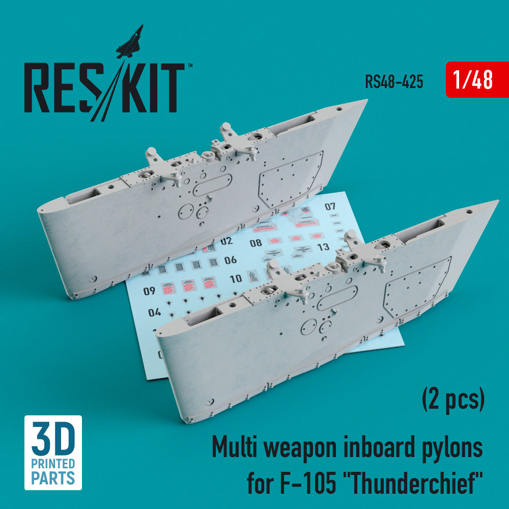 ResKit RS48-0425 1:48 Multi weapon inboard pylons for F-105 Thunderchief (2 pcs)