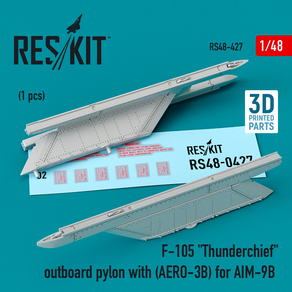 ResKit RS48-0427 1:48 F-105D/F-105G Thunderchief outboard pylon (AERO-3B) for AIM-9B