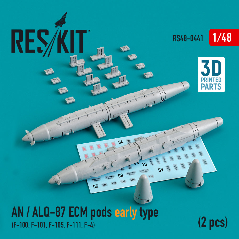ResKit RS48-0441 1:48 AN / ALQ-87 ECM pods early type (2 pcs)