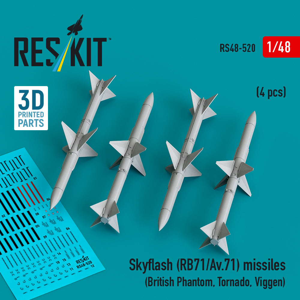 ResKit RS48-520 1:48 Skyflash (RB71/Av.71) missiles (4 pcs)