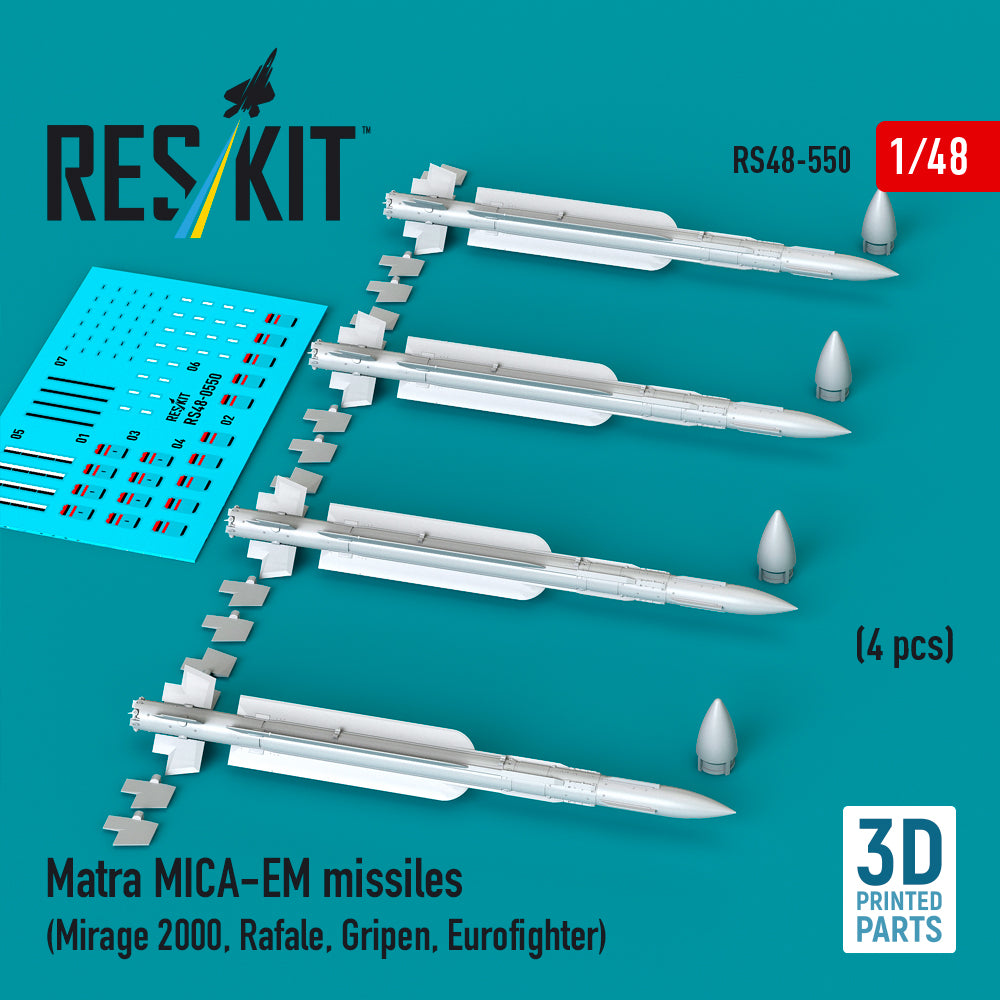 ResKit RS48-550 1:48 Matra MICA-EM missiles (4 pcs)