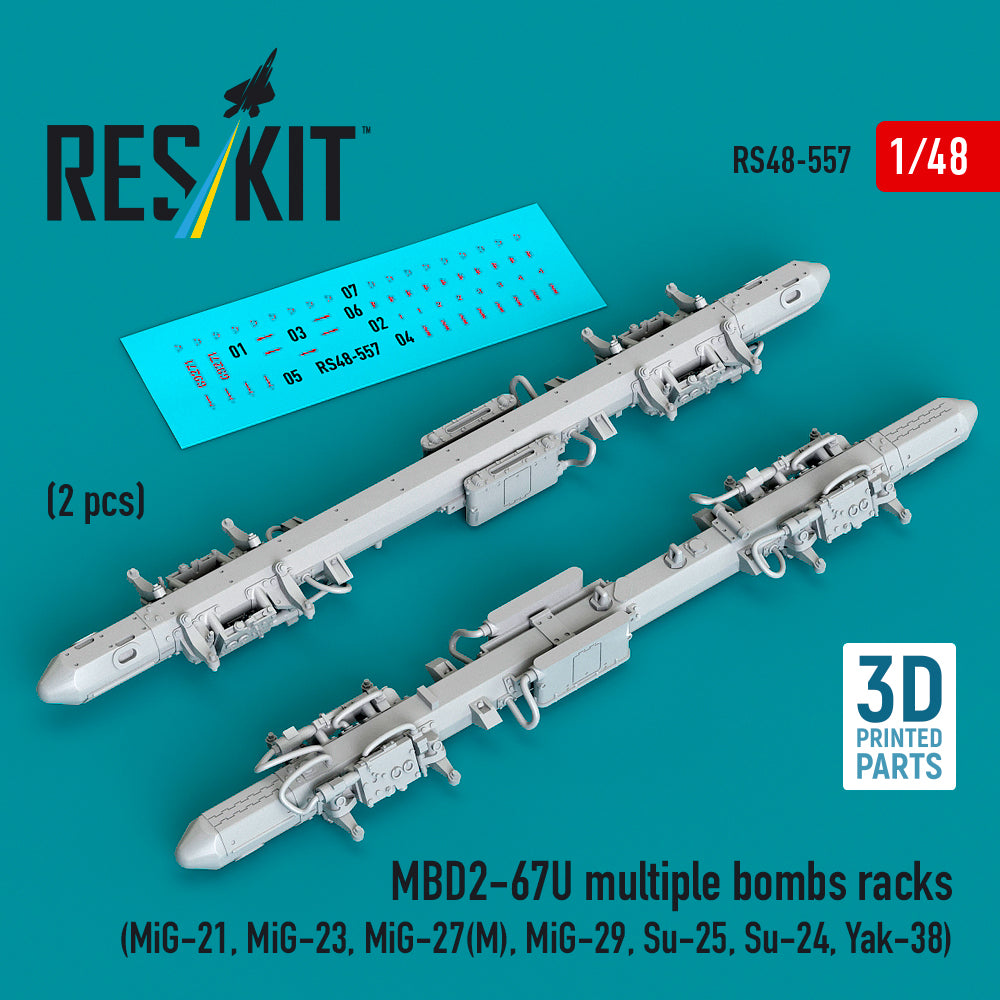 ResKit RS48-557 1:48 MBD2-67U multiple bombs racks (2 pcs)