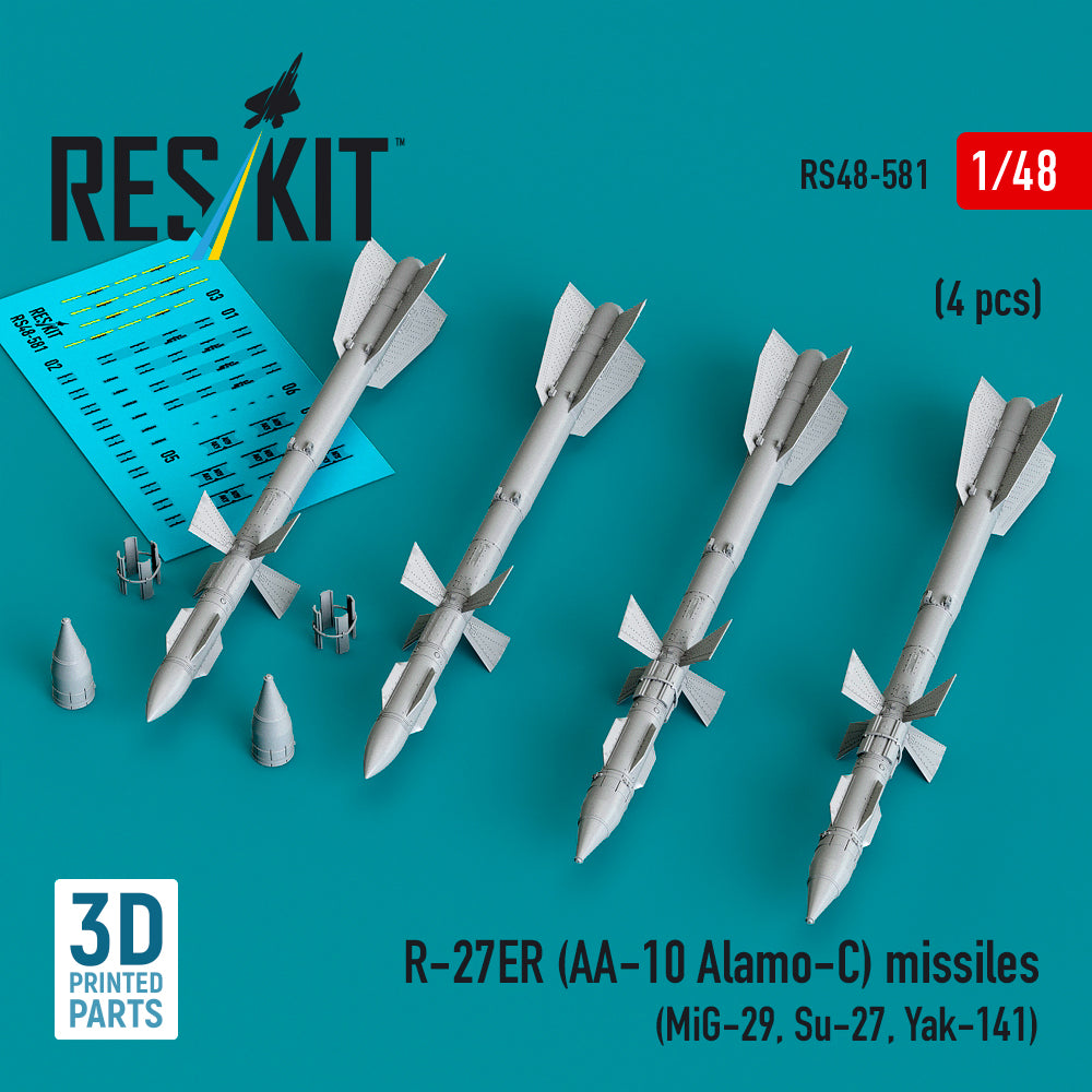 ResKit RS48-581 1:48 R-27ER (AA-10 Alamo-C) missiles (4 pcs)