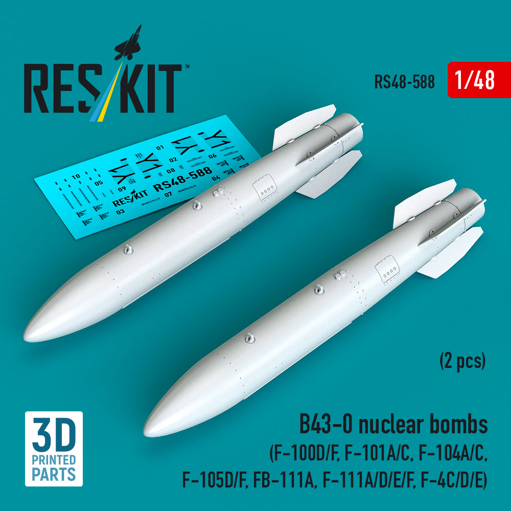 ResKit RS48-588 1:48 B43-0 nuclear bombs (2 pcs)
