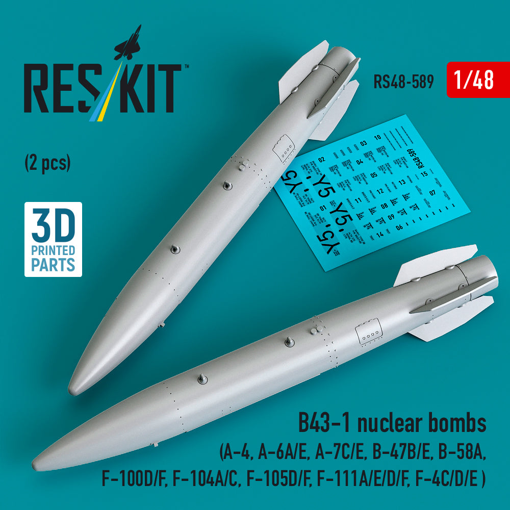 ResKit RS48-589 1:48 B43-1 nuclear bombs (2 pcs)