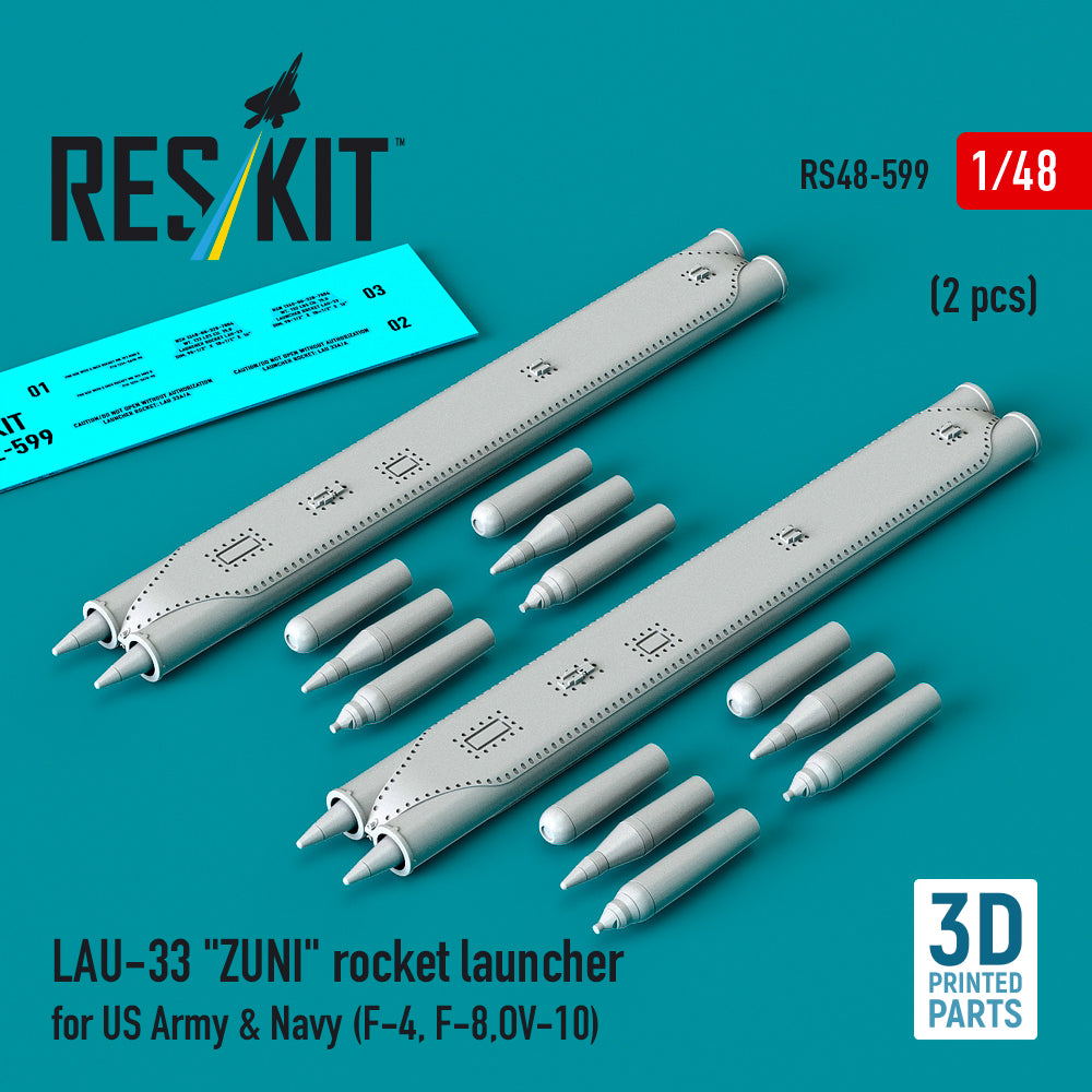 ResKit RS48-599 1:48 LAU-33 'ZUNI' rocket launcher for US Army & Navy (2 pcs)