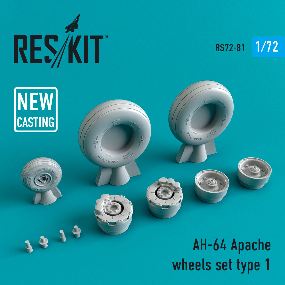 ResKit RS72-0081 1:72 Boeing/Hughes AH-64A/AH-64D Apache wheels set