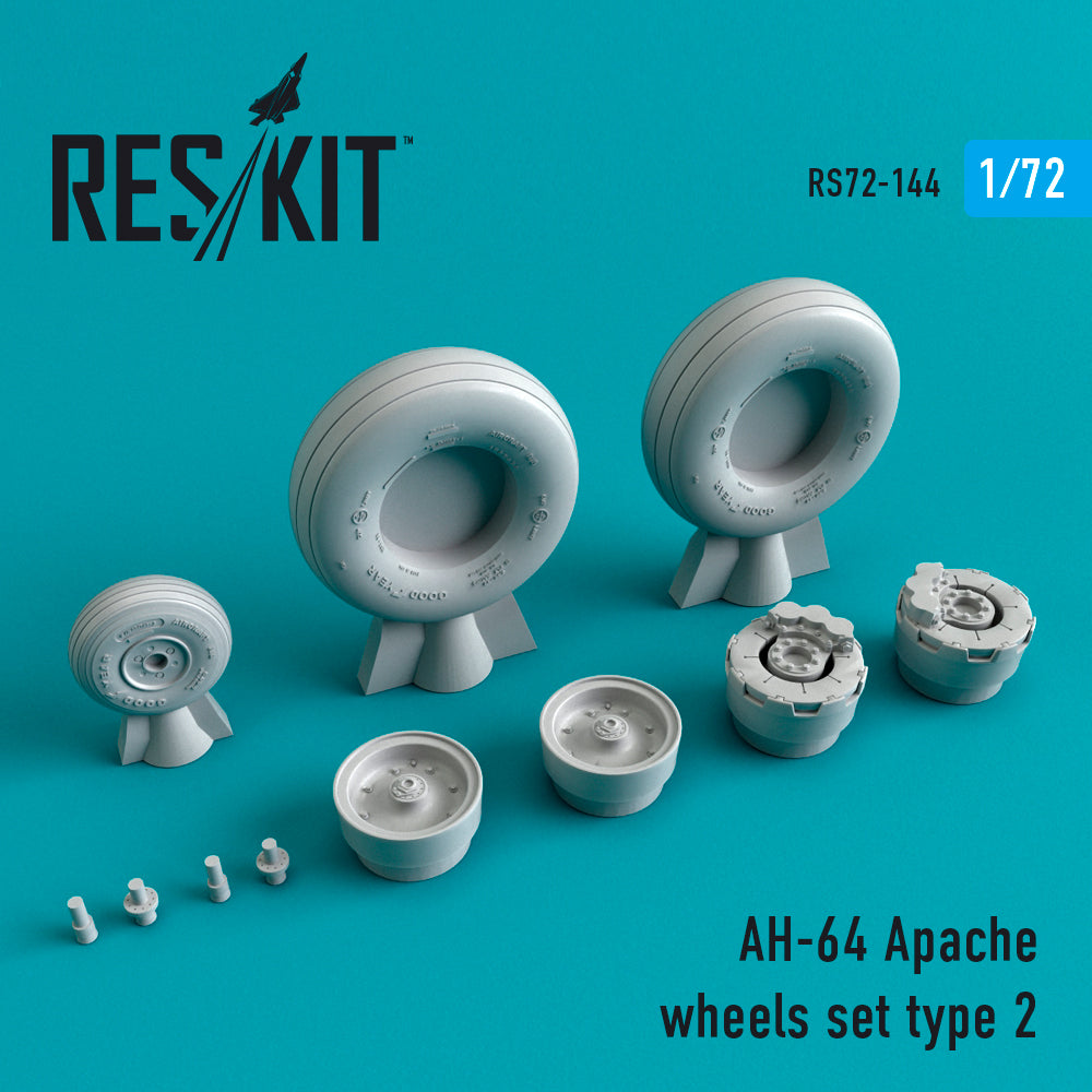 ResKit RS72-0144 1:72 AH-64A Apache wheels set Type 2