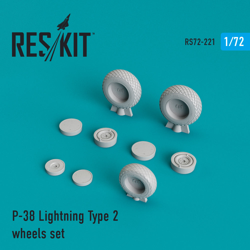 ResKit RS72-0221 1:72 Lockheed P-38 Lightning Type 2 wheels set