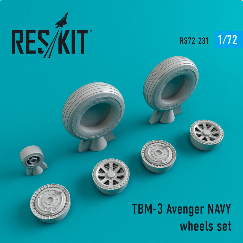 ResKit RS72-0231 1:72 Grumman TBM-3 Avenger Naval based wheels set