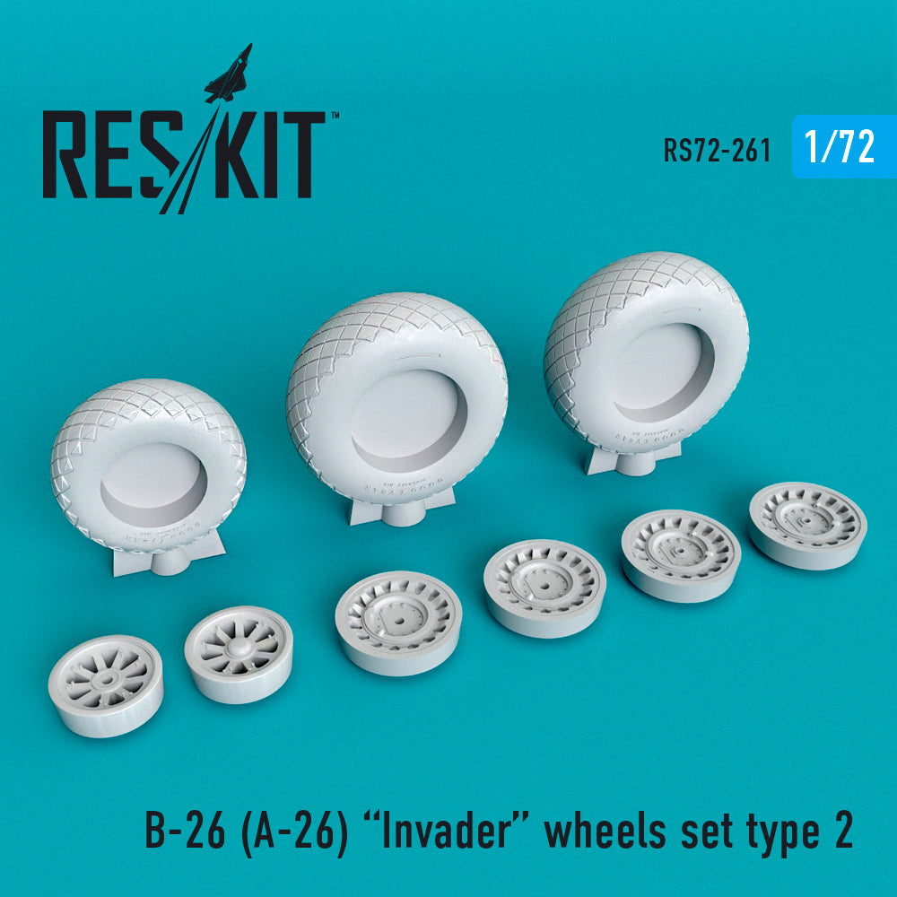 ResKit RS72-0261 1:72 Douglas B-26 (A-26) Invader Wheels Set Type 2