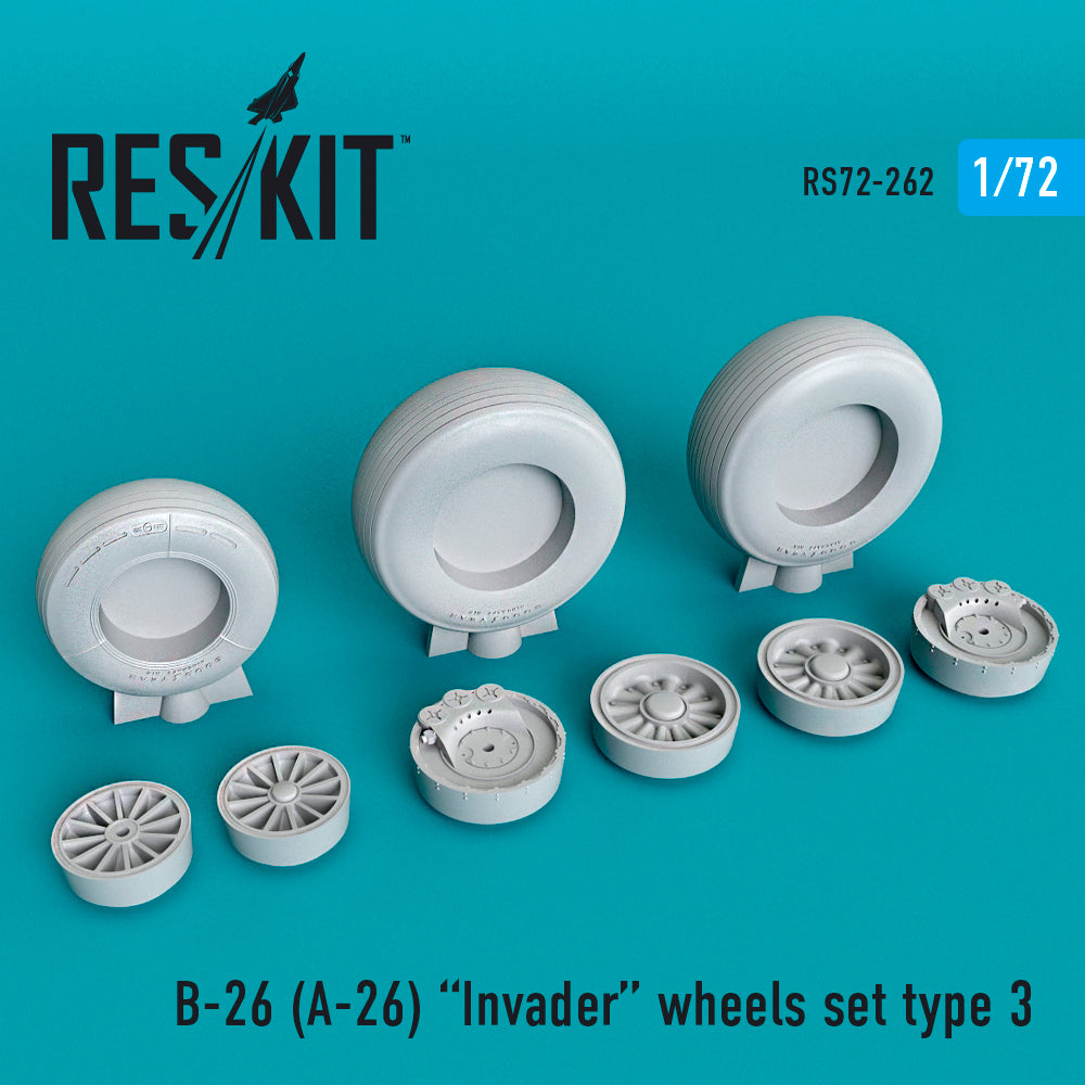 ResKit RS72-0262 1:72 Douglas B-26 (A-26) Invader Wheels Set Type 3