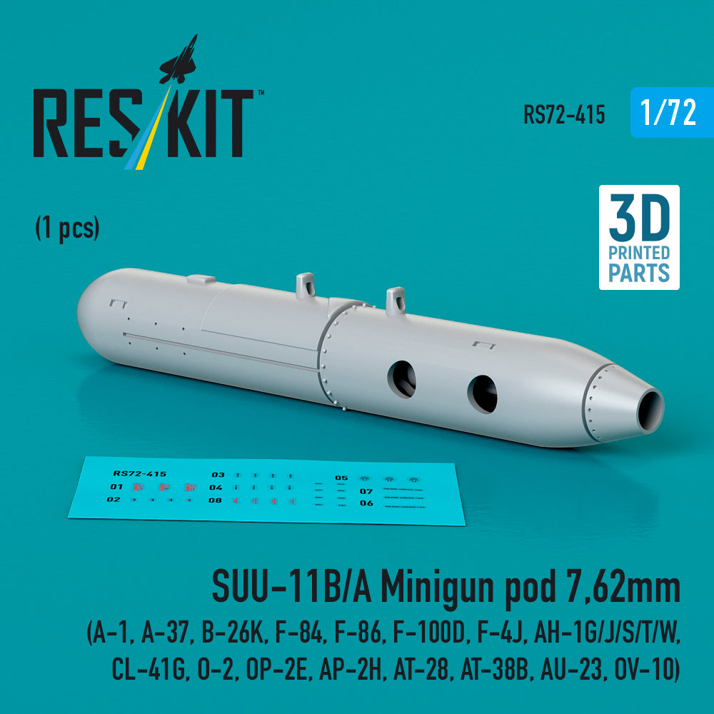 ResKit RS72-0415 1:72 SUU-11B/A Minigun pod 7,62mm (1 pcs)