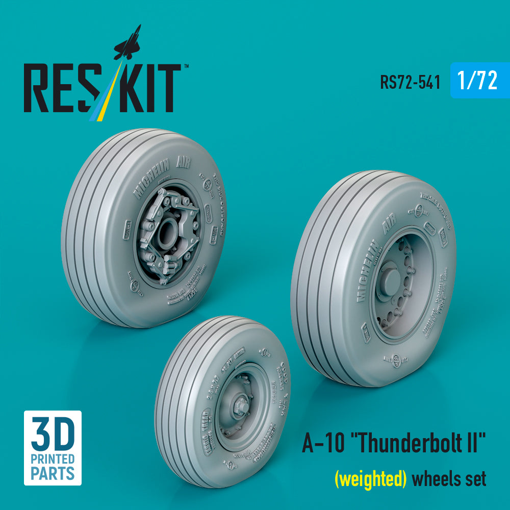 ResKit RS72-541 1:72 Fairchild A-10 Thunderbolt II (weighted) wheels set (3D-Printed)