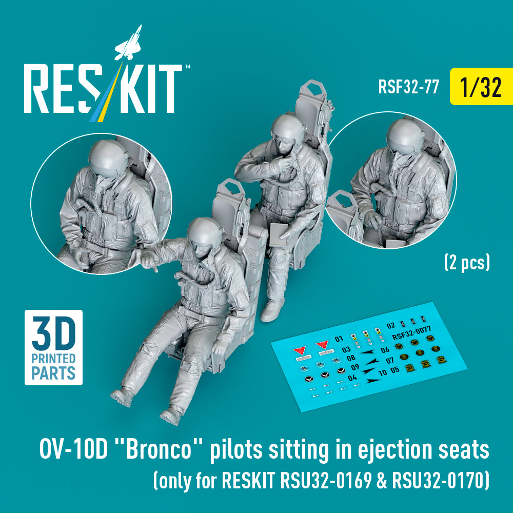 ResKit RSF32-0077 1:32 OV-10D Bronco pilots sitting in ejection seats (2 pcs)