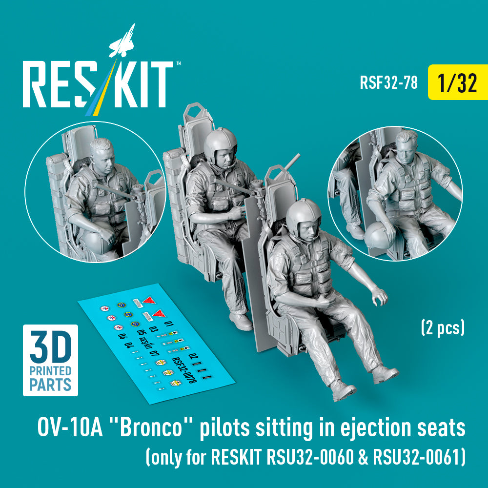ResKit RSF32-0078 1:32 OV-10A Bronco pilots sitting in ejection seats (2 pcs)