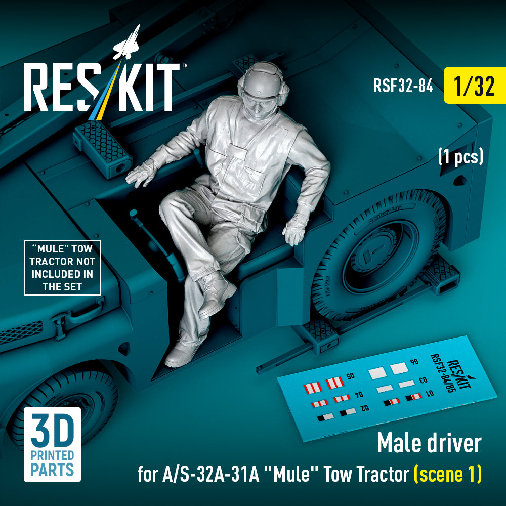 ResKit RSF32-84 1:32 Male driver for A/S-32A-31A 'Mule' Tow Tractor (scene 1)