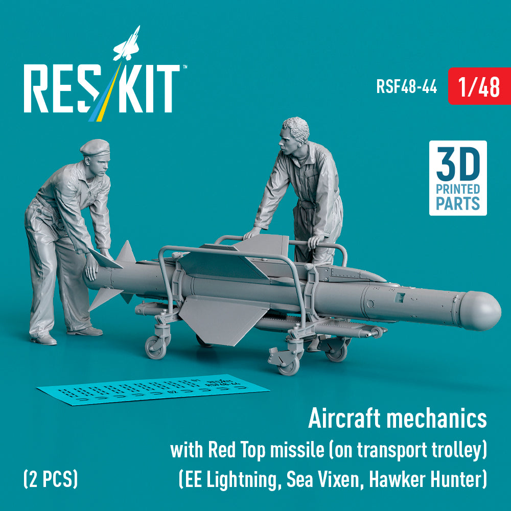 ResKit RSF48-44 1:48 Aircraft mechanics with Red Top missile (on transport trolley) (2 pcs)