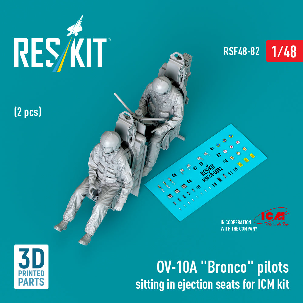 ResKit RSF48-0082 1:48 OV-10A Bronco pilots sitting in ejection seats