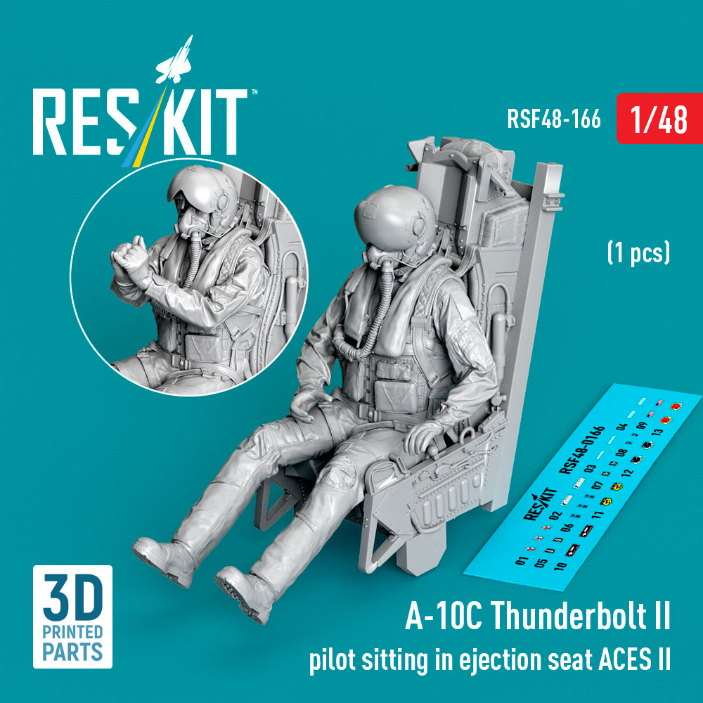 ResKit RSF48-166 1:48 A-10C Thunderbolt II pilot sitting in ejection seat ACES II (1 pcs)