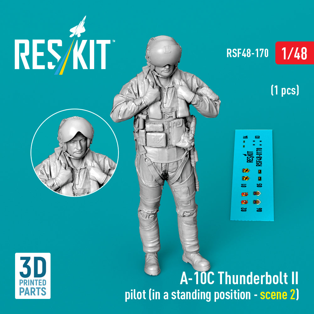 ResKit RSF48-170 1:48 Republic A-10C Thunderbolt II pilot (in a standing position - scene 2)