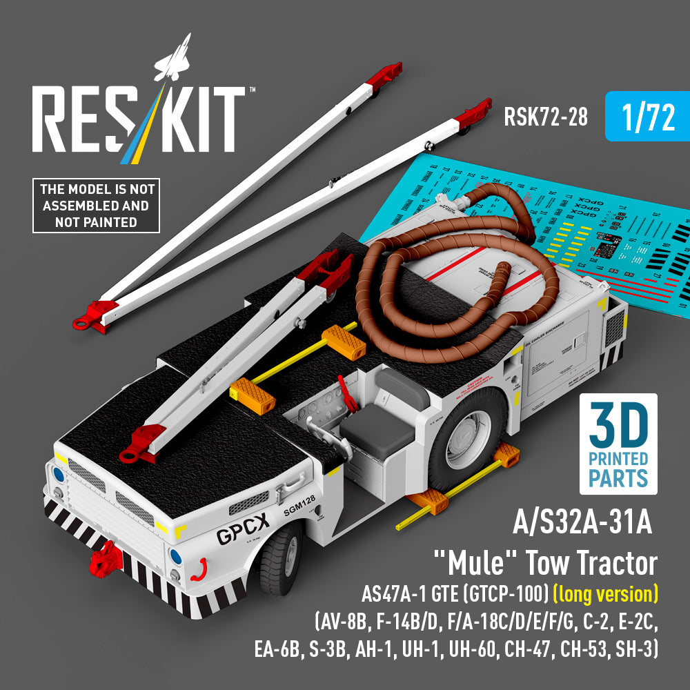 ResKit RSK72-28 1:72 A/S32A-31A 'Mule' Tow Tractor AS47A-1 GTE (GTCP-100) (long version)