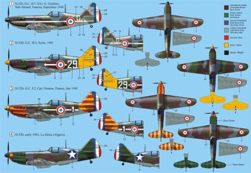 RS Models 92113 1:72 Dewoitine D.520 Decals Vichy