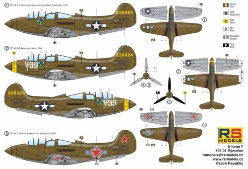 RS Models 92151 1:72 Bell TP-39Q Airacobra 3 decal version