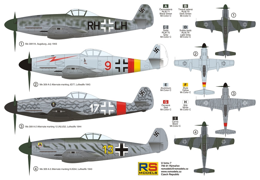 RS Models 92202 1:72 Messerschmitt Me-309V-4